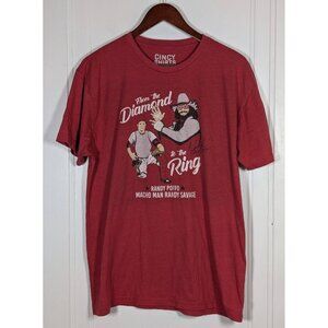 WWE Randy Savage Macho Man Baseball Cincy Shirts Sz XL MLB Poffo Reds Cardinals